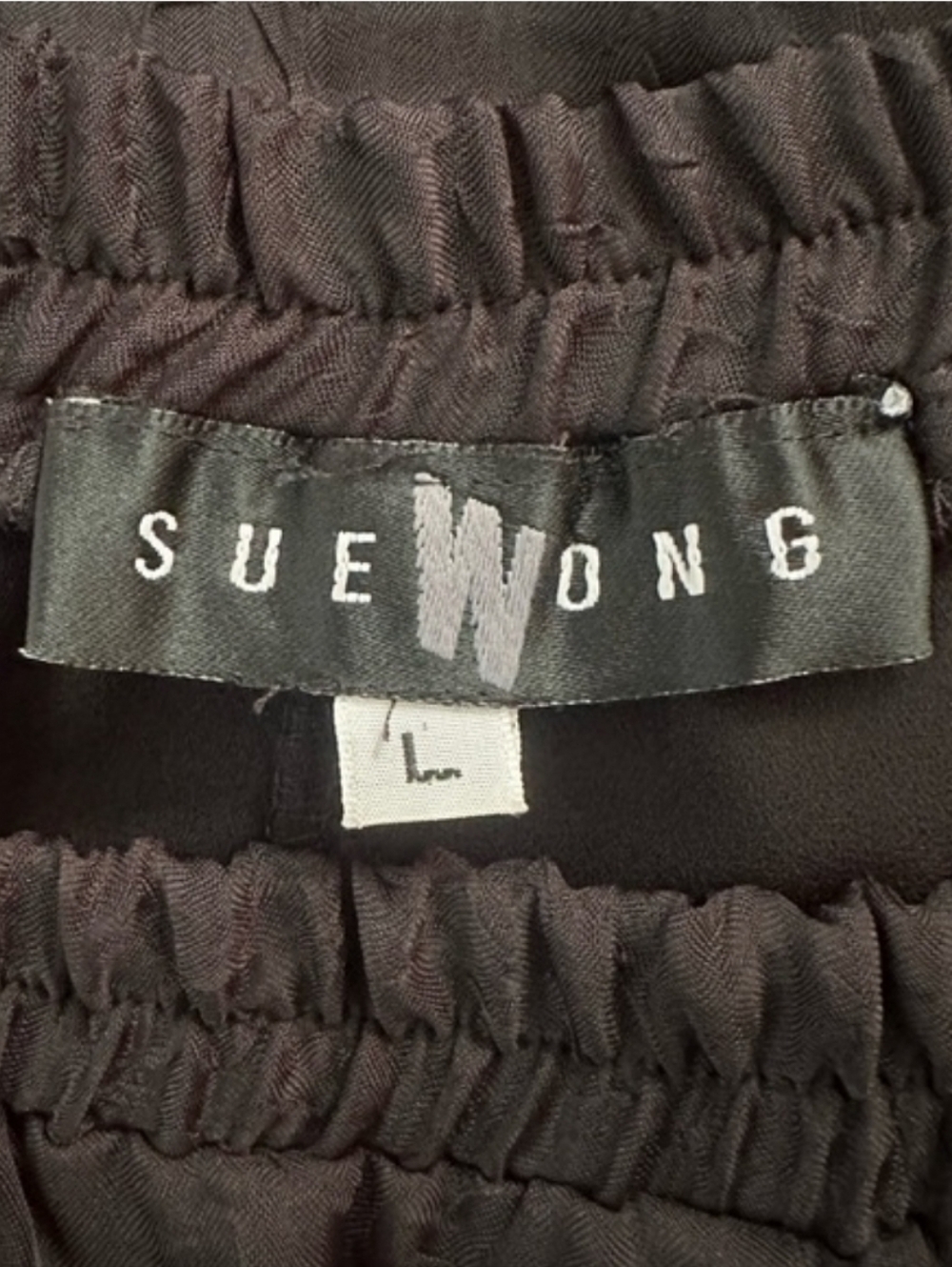 Vintage Designer Sue Wong Black Wide-Leg Crinkle Palazzo Pants - Picture 4 of 11